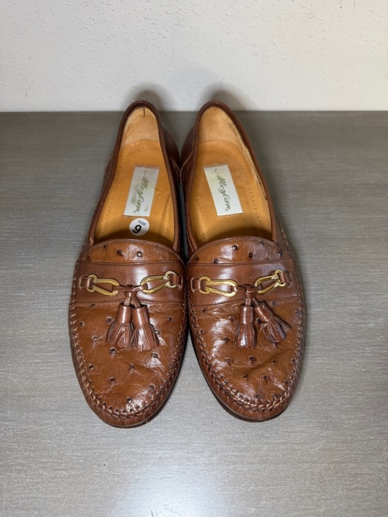 Vintage Mezlan Exotic Genuine Ostrich Leather Loafers Men’s 9 M Brown Spain Rare